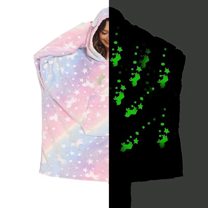 Glowy Hoodie - Multi Colour Unicorns *NEW PRODUCT*