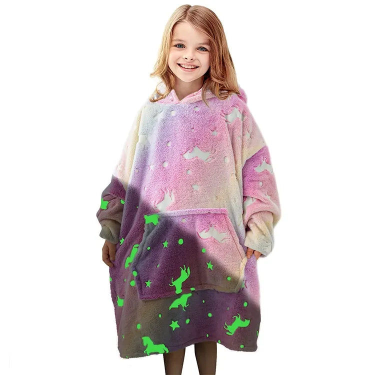 Glowy Hoodie - Multi Colour Unicorns *NEW PRODUCT*