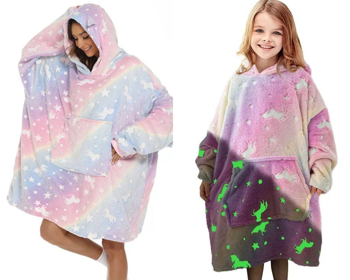 Glowy Hoodie - Multi Colour Unicorns *NEW PRODUCT*